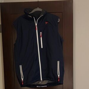 Helly Hansen Navy Vest with White Trim and Red Pulls